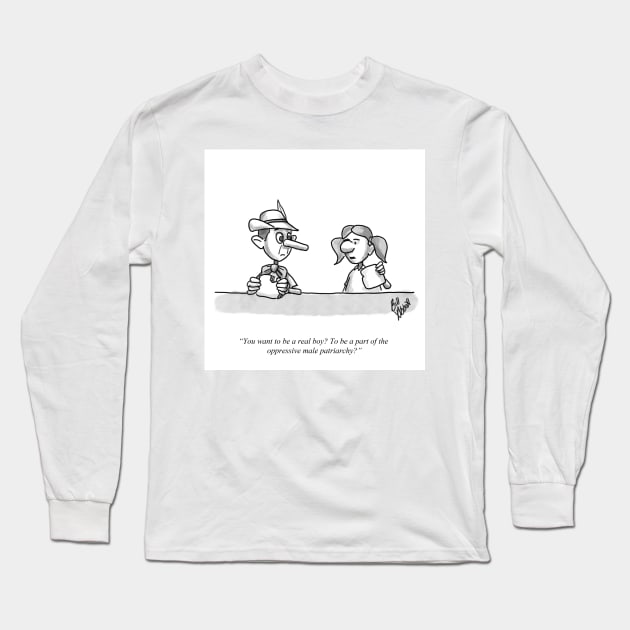 Classic Pinocchio Cartoon Long Sleeve T-Shirt by abbottcartoons